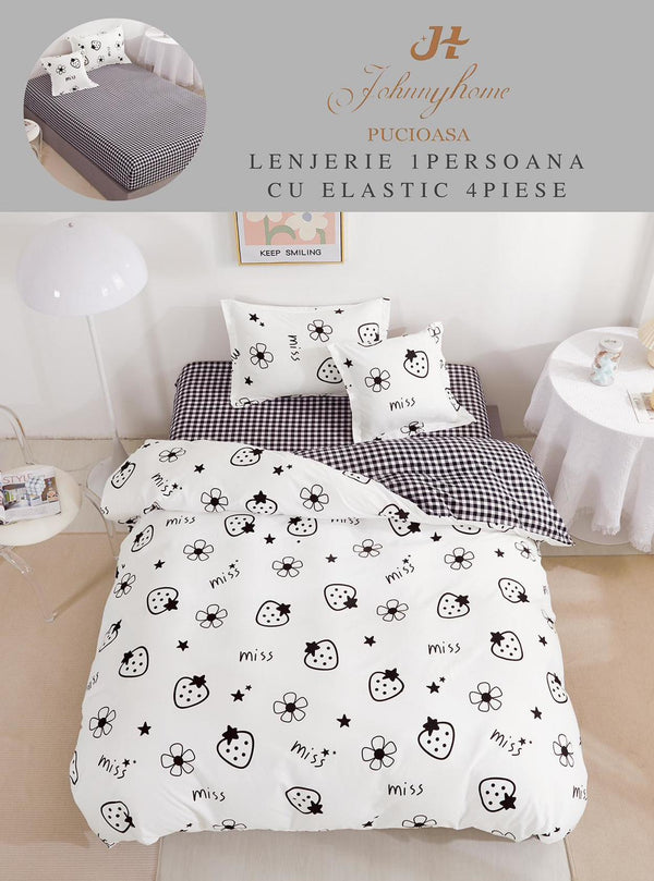 Lenjerii cu Elastic o Persoana Pucioasa Finet Albe Carouri LSE106