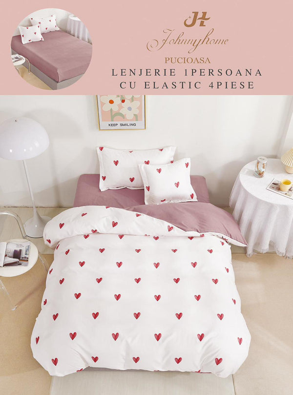 Lenjerii cu Elastic o Persoana Pucioasa Finet Albe Inimi Roz LSE89