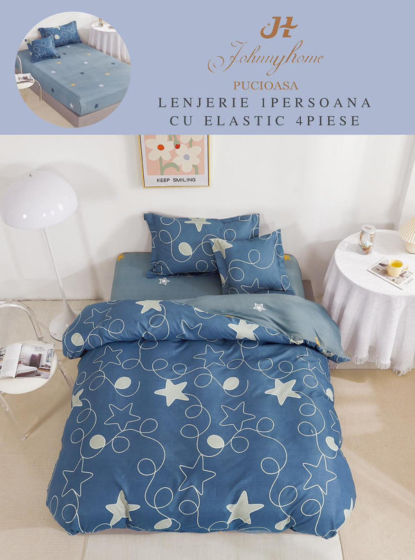 Lenjerii cu Elastic o Persoana Pucioasa Finet Albastre Stelute LSE90