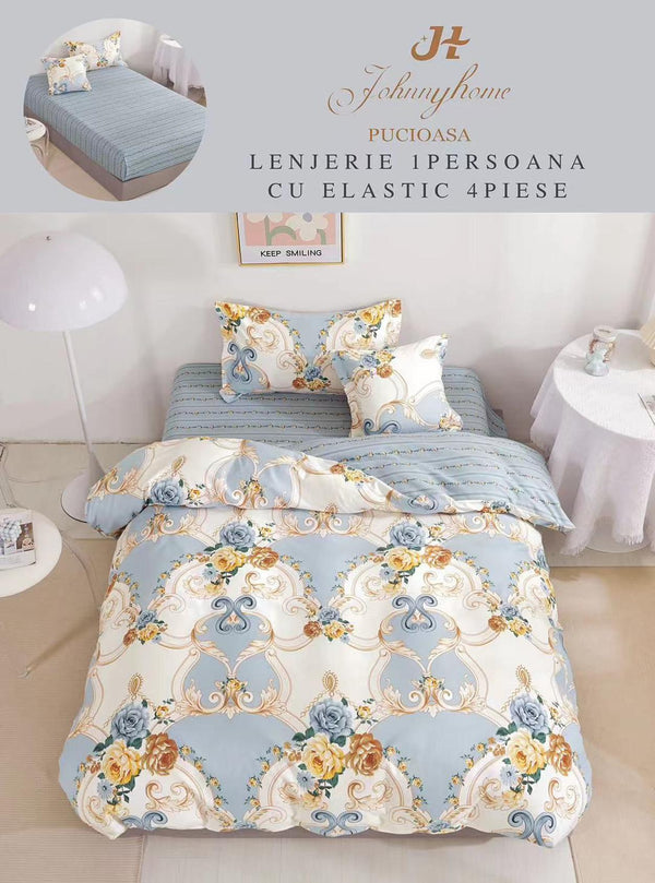 Lenjerii cu Elastic o Persoana Pucioasa Finet Bleu Flori LSE107