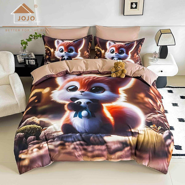 Lenjerii cu Elastic o Persoana Bumbac Finet 5D Maro Veverite LSEJ45