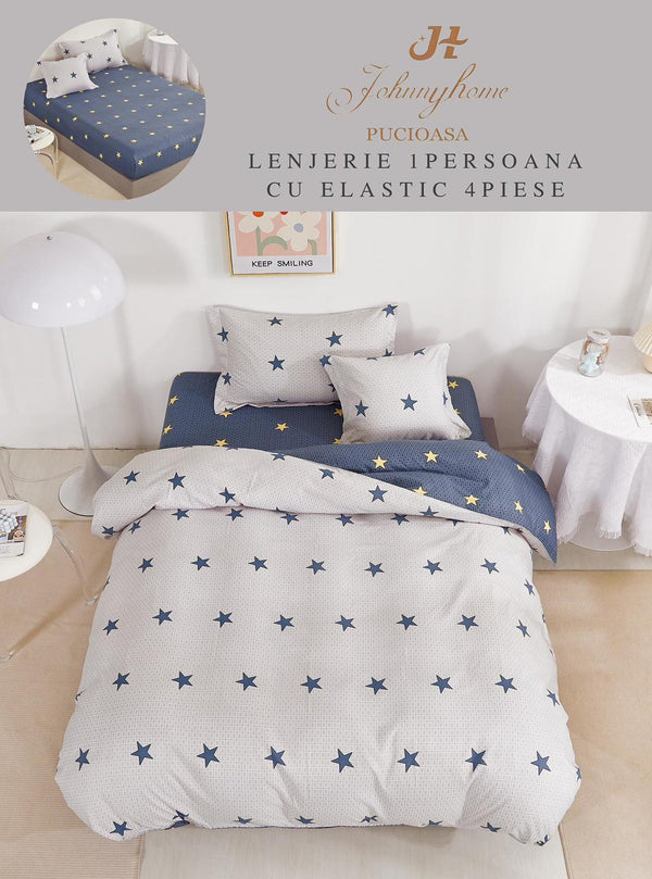 Lenjerii cu Elastic o Persoana Pucioasa Finet Albe Albastre Stelute LSE93