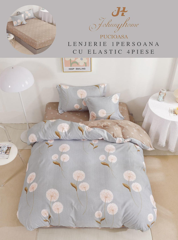 Lenjerii cu Elastic o Persoana Pucioasa Finet Bej Bleu Floral LSE84