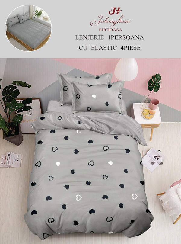 Lenjerii cu Elastic o Persoana Pucioasa Finet Gri Inimioare LSE152
