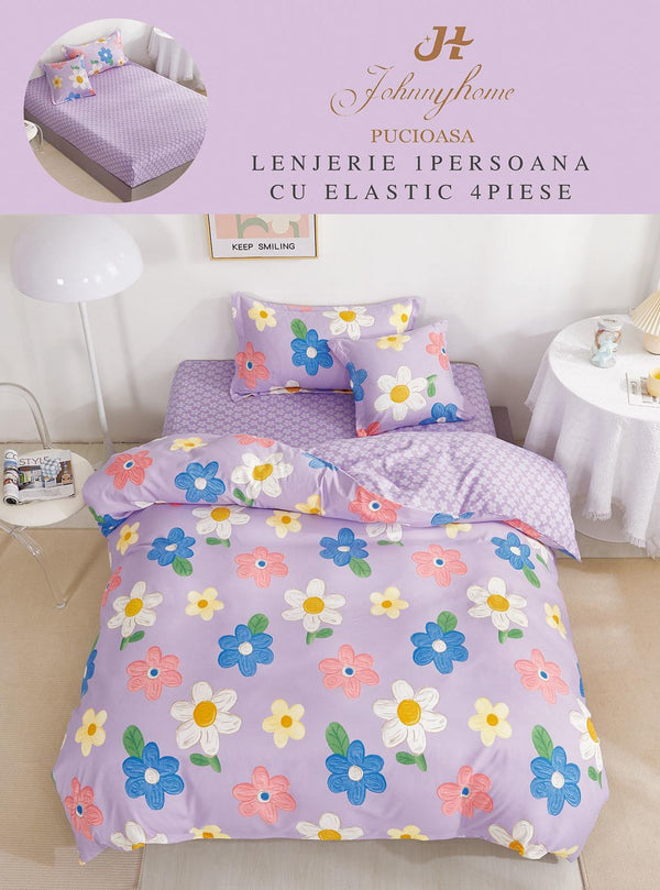 Lenjerii cu Elastic o Persoana Pucioasa Finet Mov Floral LSE79