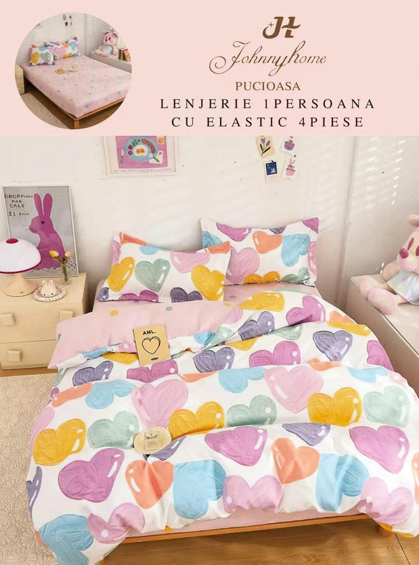 Lenjerii cu Elastic o Persoana Pucioasa Finet Roz Inimi Multicolore LSE17