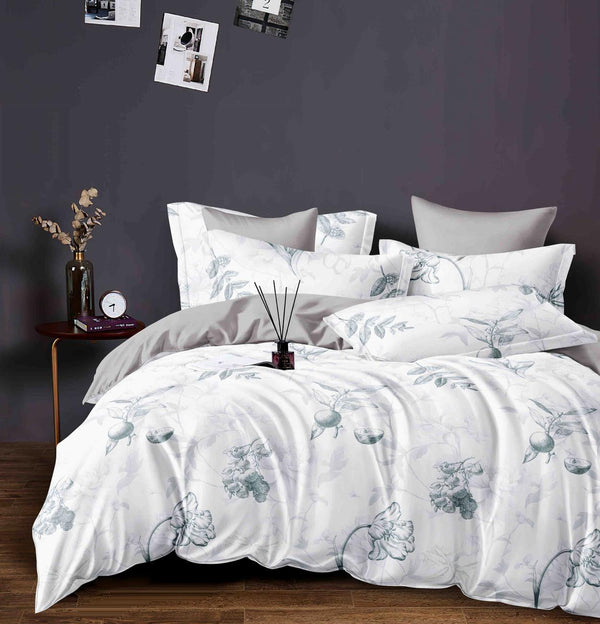 Lenjerii cu Elastic Bumbac Finet Gri Alb Floral BFEJ174