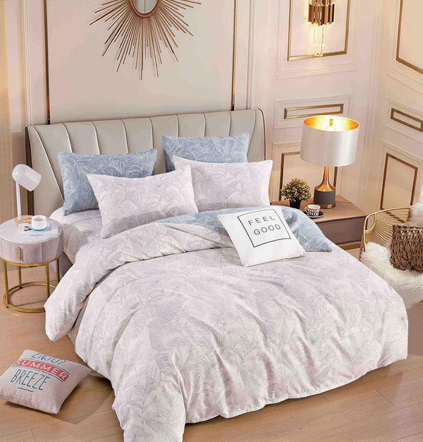 Lenjerii cu Elastic Finet Gros Pat Dublu Albe Gri Frunze BFEJ45