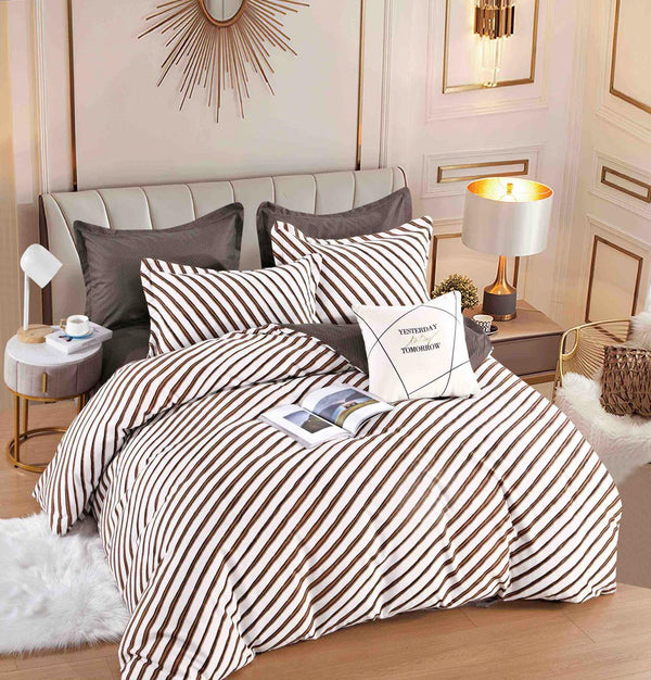 Lenjerii cu Elastic Finet Gros Pat Dublu Albe Maro Dungi BFEJ49