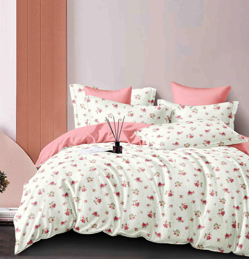 Lenjerii cu Elastic Bumbac Finet Albe Roz Floral BFEJ177