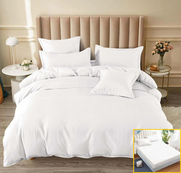 Lenjerii Uni cu Elastic Finet Pucioasa Pat Dublu Albe Simple BFE176