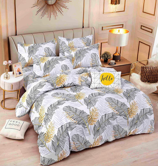 Lenjerii cu Elastic Bumbac Finet Gri Frunze BFEJ122