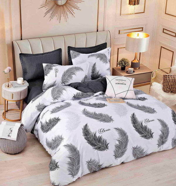 Lenjerii cu Elastic Bumbac Finet Albe Pene Gri BFEJ120