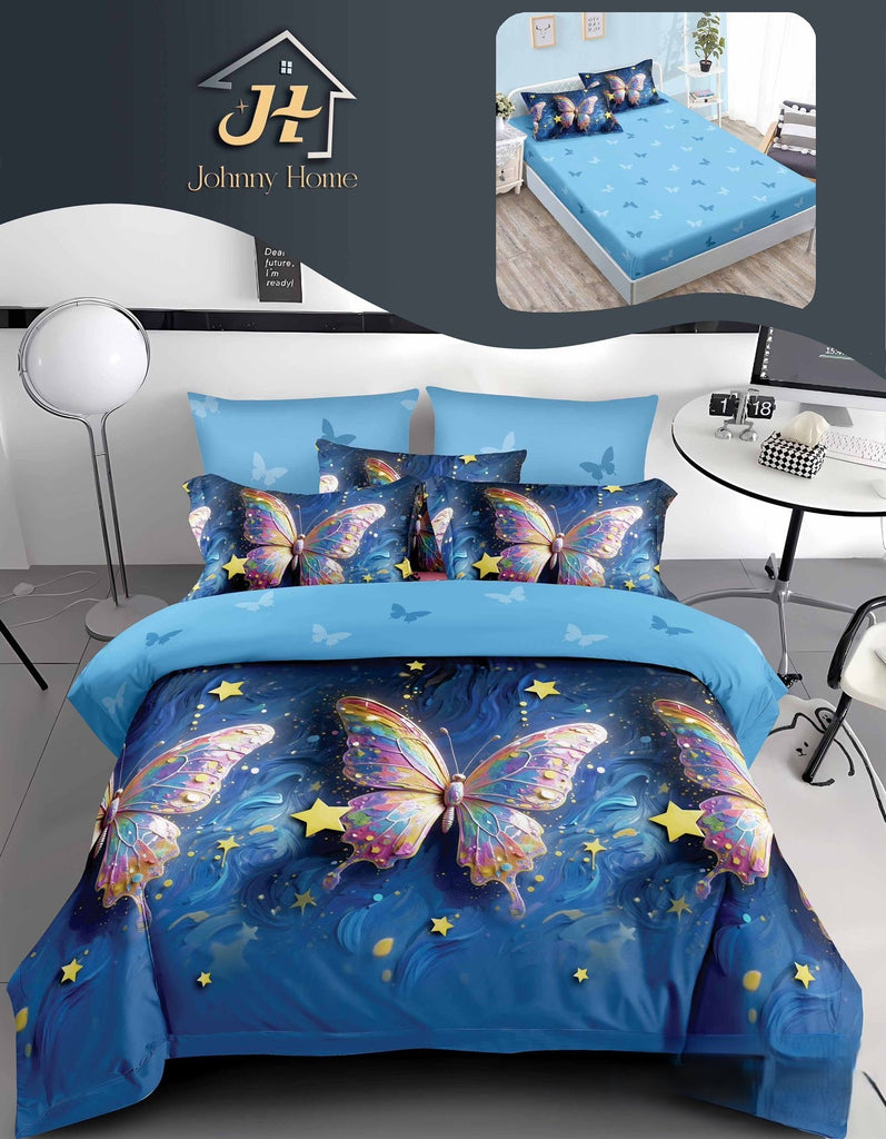 Lenjerie-cu-Elastic-Bumbac-Finet-Albastru-Gri-Fluturasi-BFE326