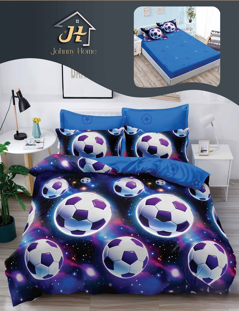 Lenjerie-cu-Elastic-Bumbac-Finet-Albastru-Mov-Fotbal-BFE327