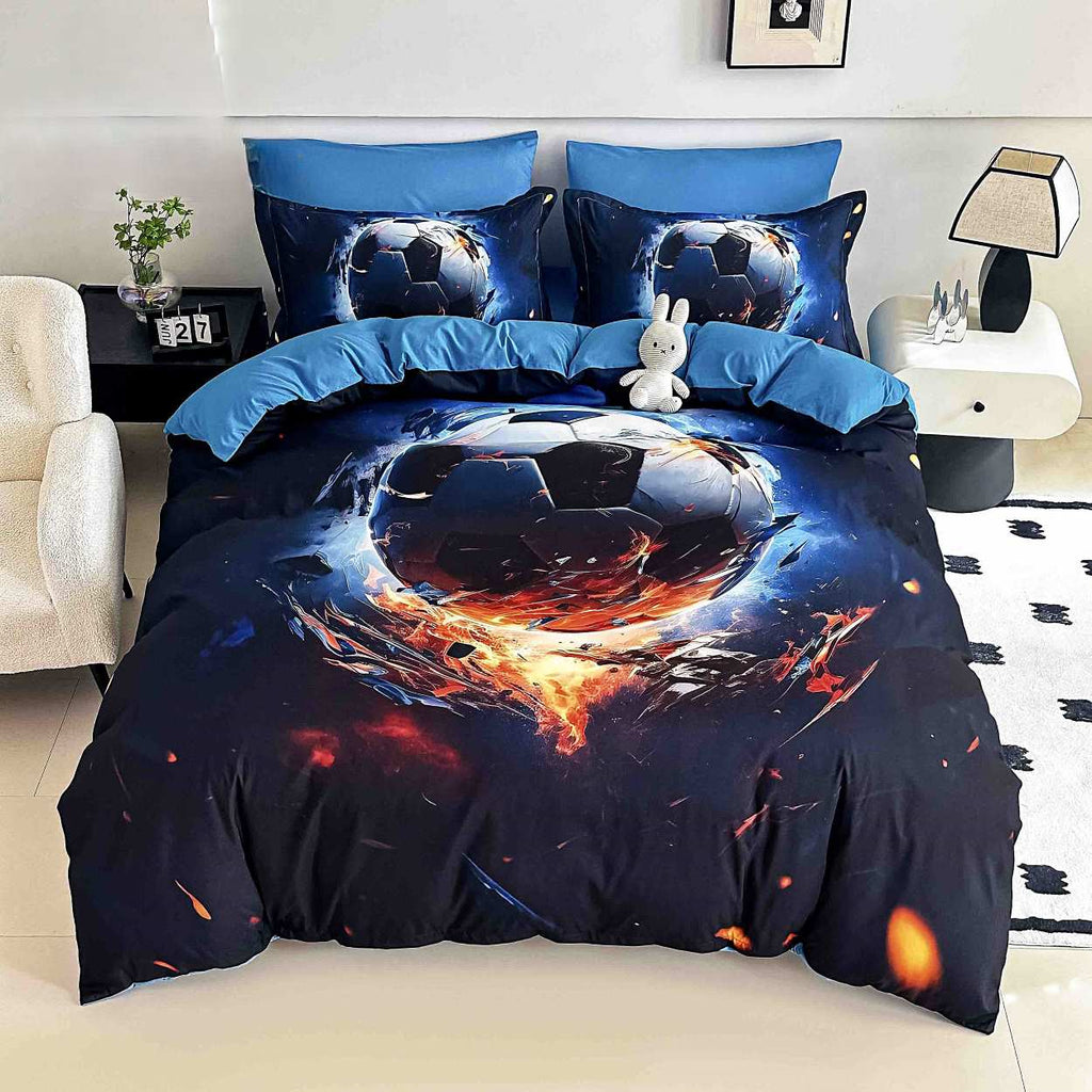 lenjerii cu elastic bumbac finet gros digital print albastru negru fotbal BFEJ517