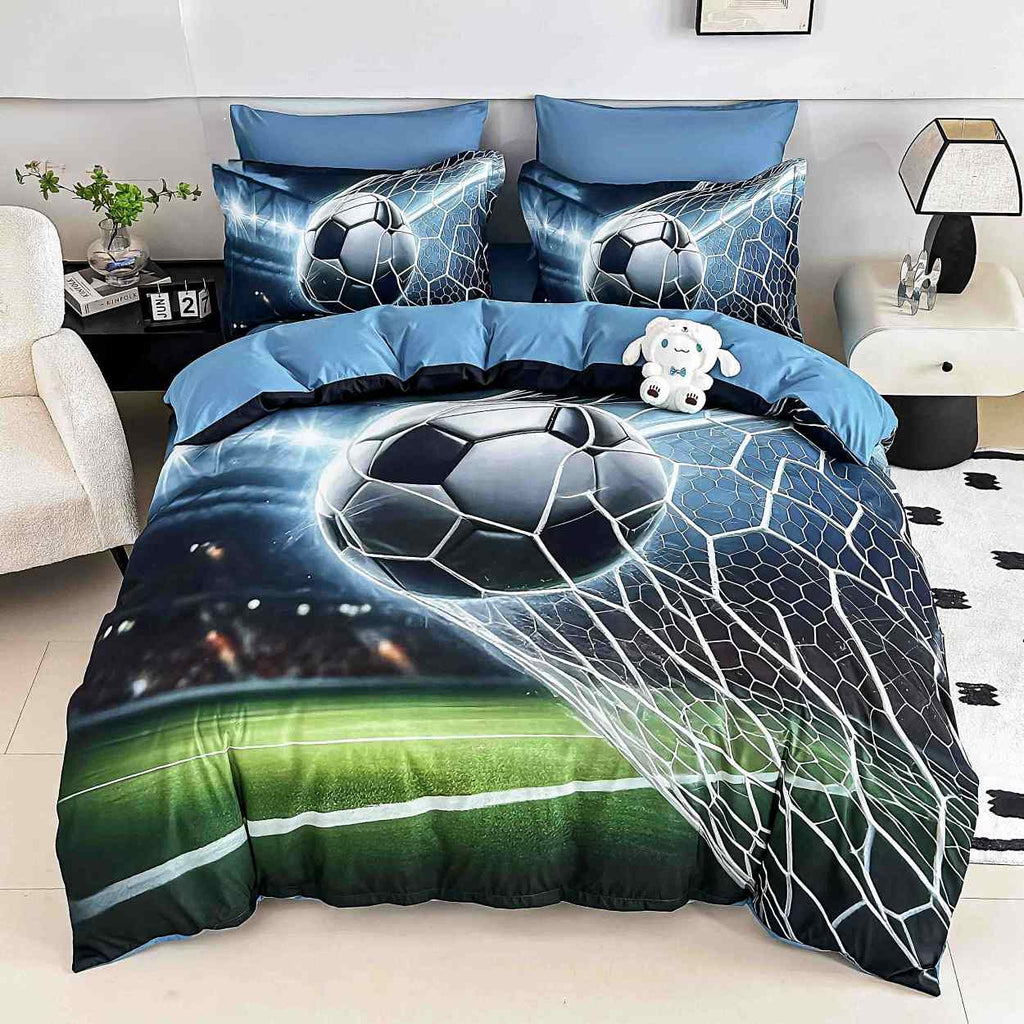 lenjerii cu elastic bumbac finet gros digital print albastru verde fotbal BFEJ523