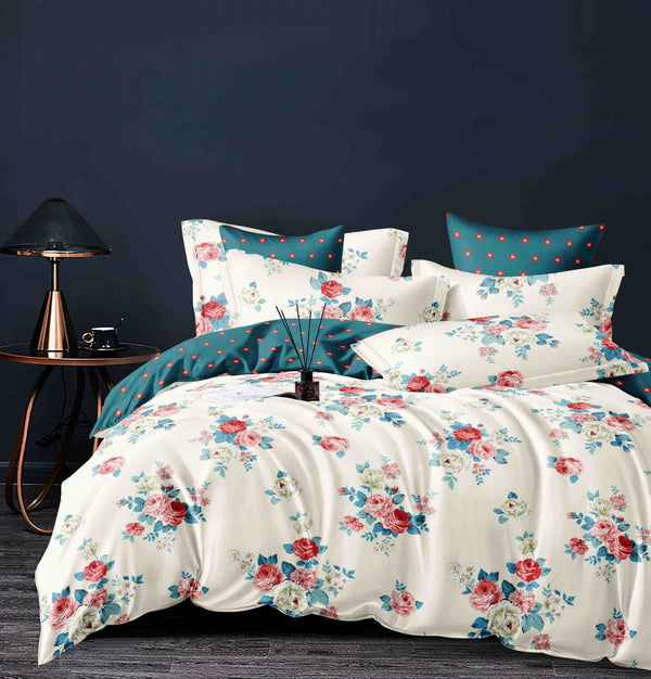 Lenjerii cu Elastic Bumbac Finet Crem Verde Floral BFEJ175