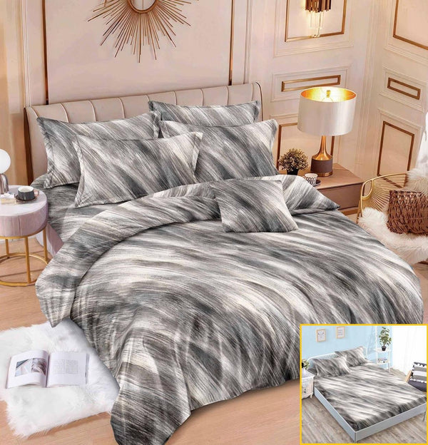Lenjerii cu Elastic Finet Pucioasa Pat Dublu Gri Abstract BFE306