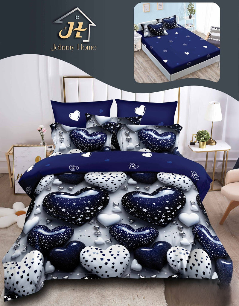 Lenjerie-cu-Elastic-Bumbac-Finet-Gri-Albastru-Inimioare-BFE324