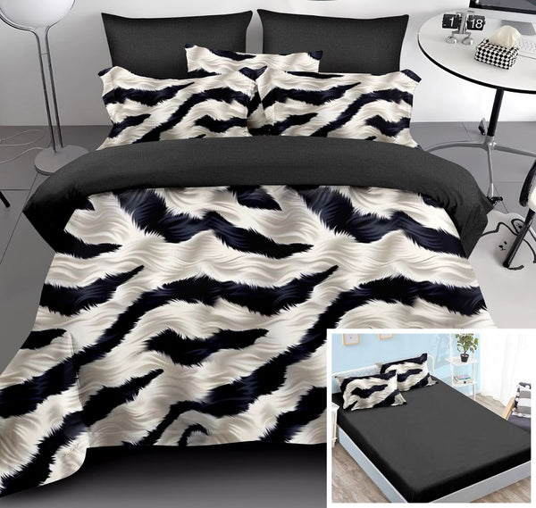 Lenjerii cu Elastic Finet Pucioasa Pat Dublu Gri Animal Print Inimioare BFE365