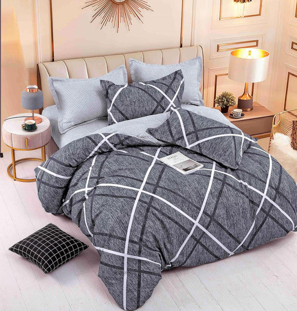 Lenjerii cu Elastic Bumbac Finet Gri Dungi BFEJ109