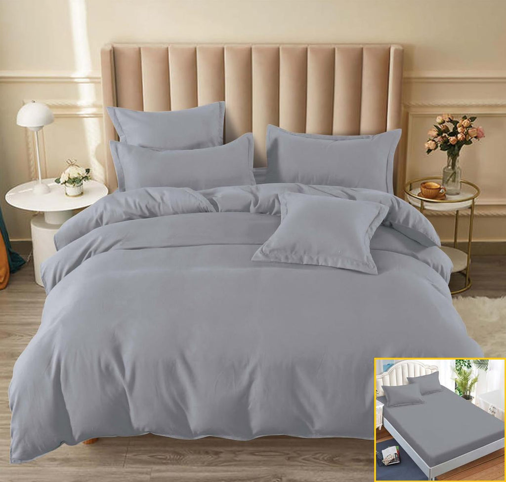 Lenjerii Uni cu Elastic Finet Pucioasa Pat Dublu Gri Simple BFE186