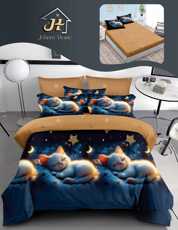 Lenjerie-cu-Elastic-Bumbac-Finet-Maro-Albastru-Pisica-BFE336