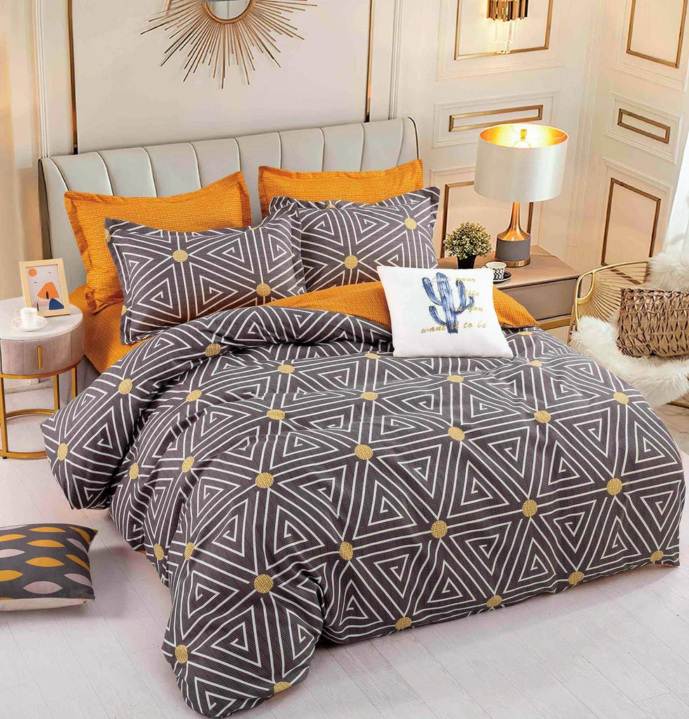 Lenjerii cu Elastic Bumbac Finet Maro Portocalii Forme Geometrice BFEJ21