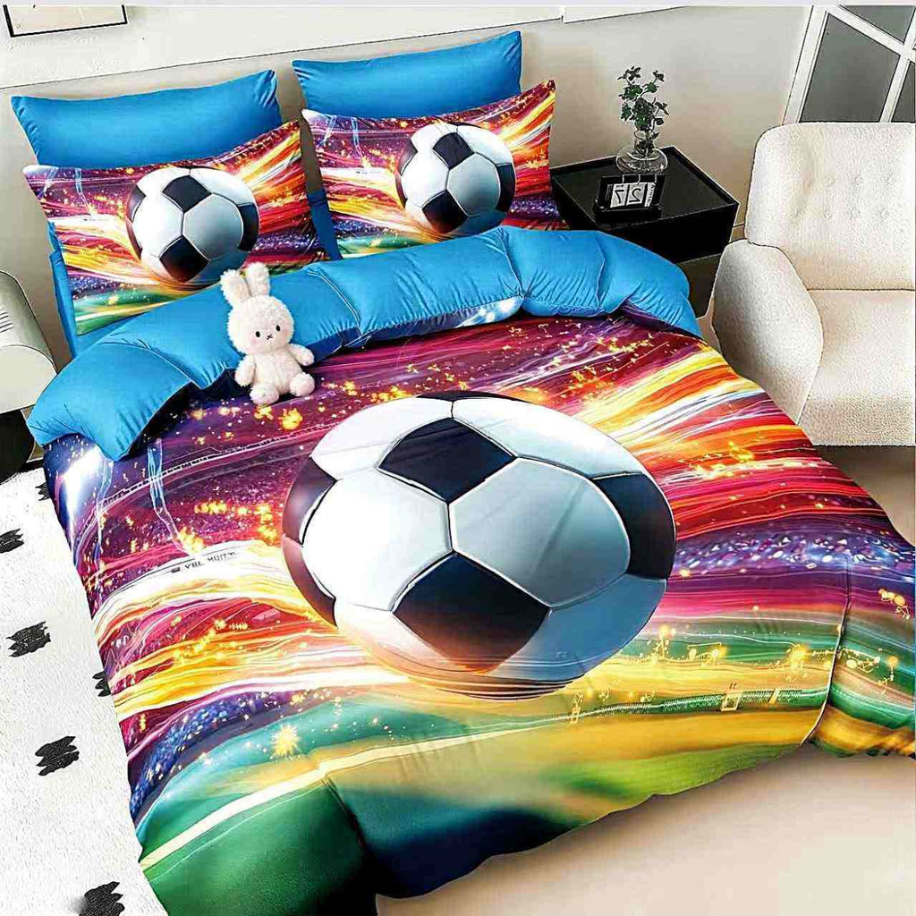 lenjerii cu elastic bumbac finet pucioasa  albastru multicolor fotbal BFEP516