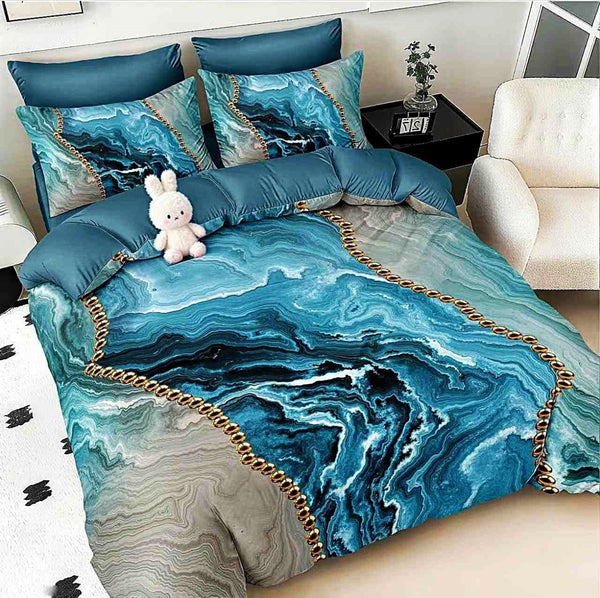 lenjerii cu elastic bumbac finet pucioasa  turcoaz valuri BFEP518