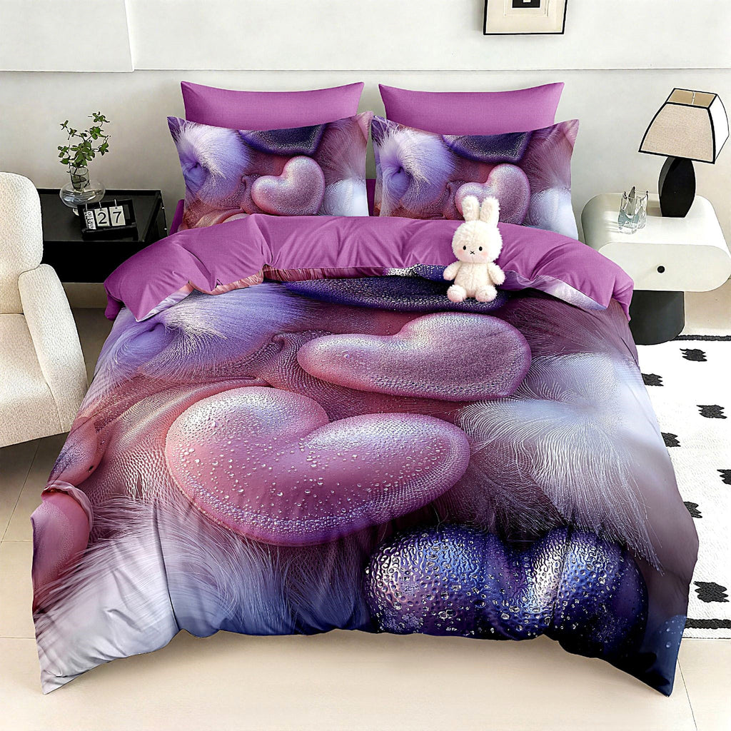 lenjerii cu elastic bumbac finet pucioasa roz mov inimioare BFEP503
