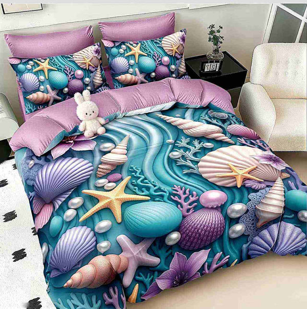 lenjerii cu elastic bumbac finet pucioasa mov turcoaz stele de mare BFEP512