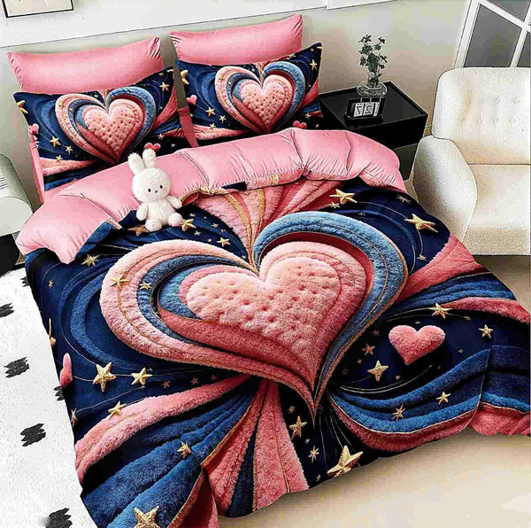 lenjerii cu elastic bumbac finet pucioasa albastru roz inimioare BFEP520