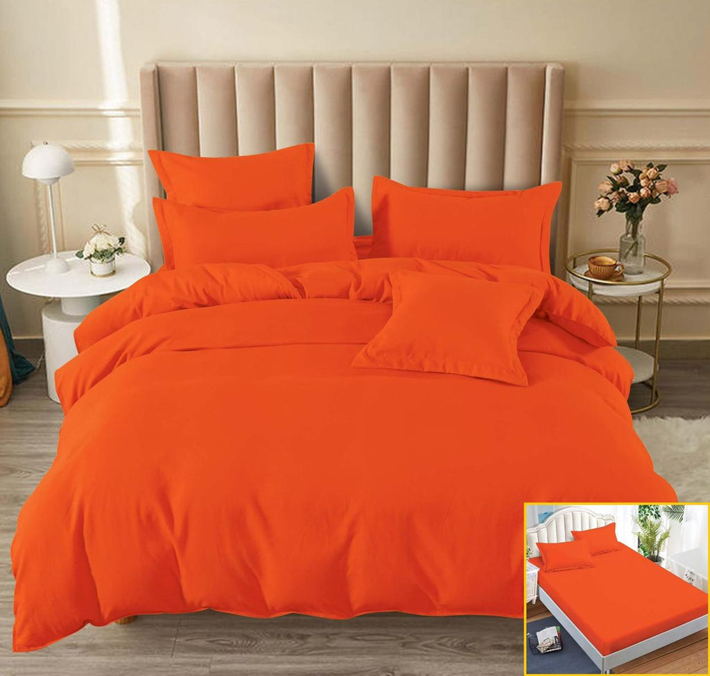Lenjerii Uni cu Elastic Finet Pucioasa Pat Dublu Orange Simple BFE174