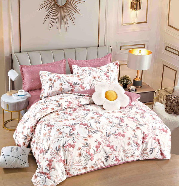 Lenjerii cu Elastic Finet Gros Pat Dublu Albe Roz Floral BFEJ61