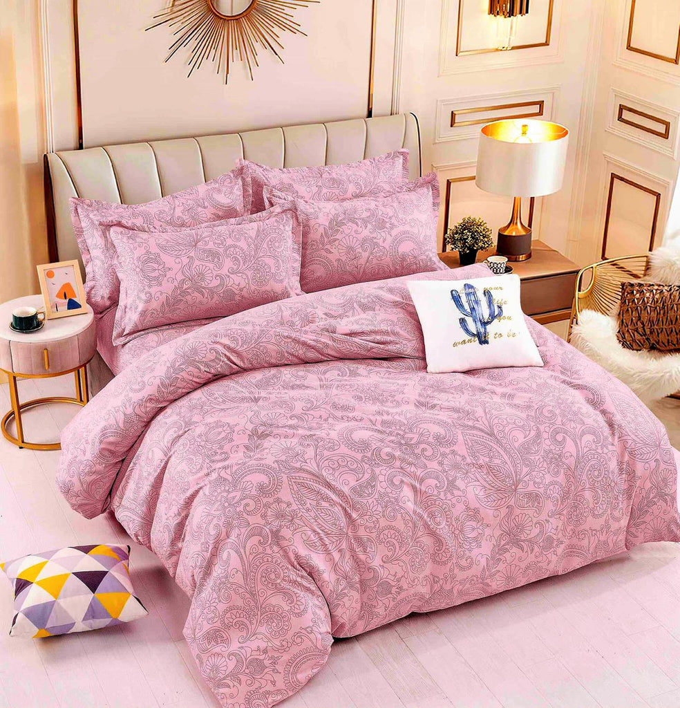 Lenjerii cu Elastic Bumbac Finet Roz Flori BFEJ34