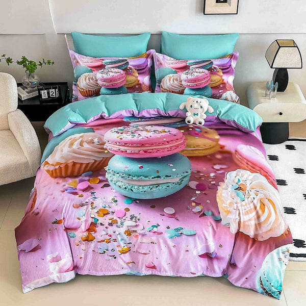 lenjerii cu elastic bumbac finet gros digital print turcoaz roz macarons BFEJ500
