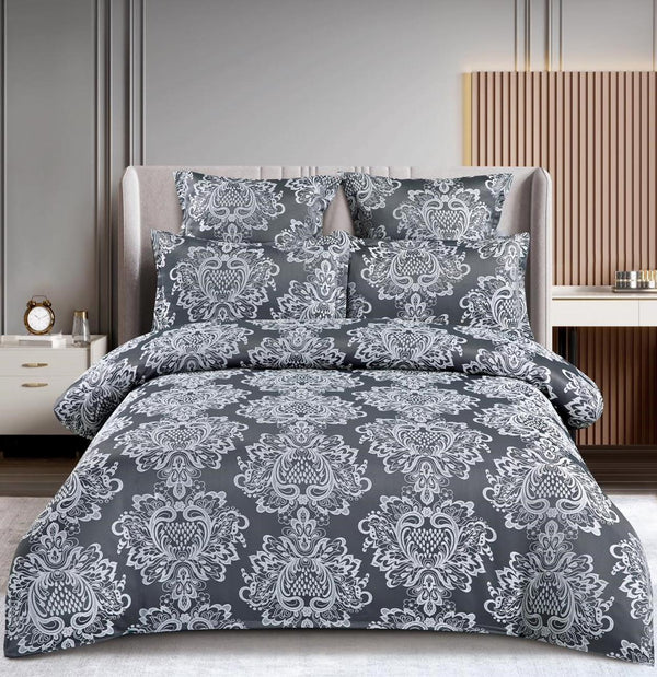 Lenjerie cu ELASTIC, FINET JACQUARD, 6 Piese, Pat Dublu, Cod JA09