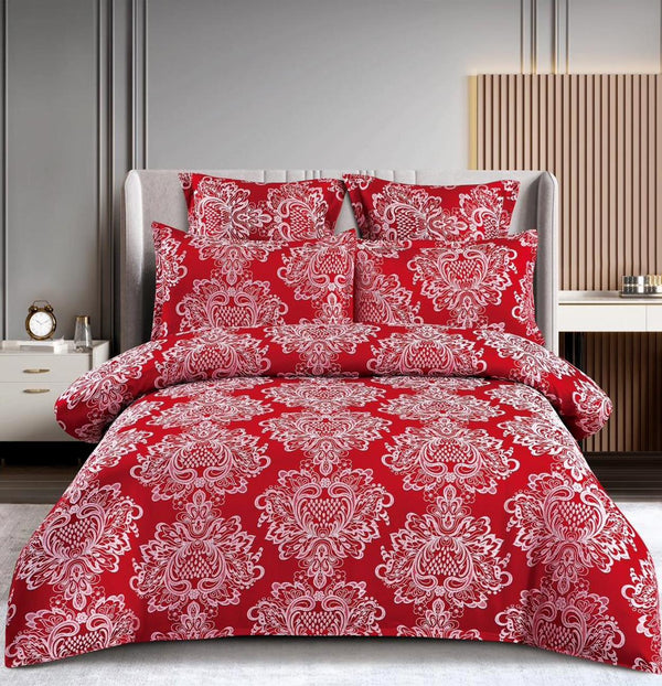 Lenjerii cu Elastic Jacquard Pat Dublu Oriental Rosii JA03