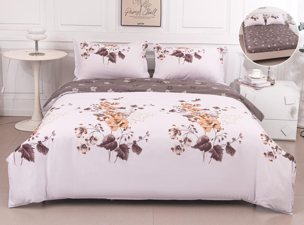 Lenjerii Bumbac cu Elastic 1+1 Gratis Albe Maro Floral LE726