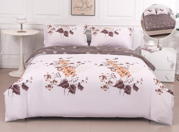 Lenjerii Bumbac cu Elastic 1+1 Gratis Albe Maro Floral LE726