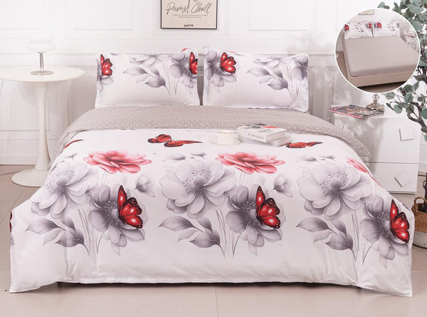 Lenjerii Bumbac cu Elastic 1+1 Gratis Albe Floral LE734