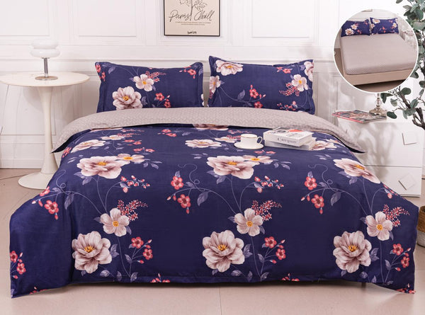 Lenjerii Bumbac cu Elastic 1+1 Gratis Violet Floral LE728