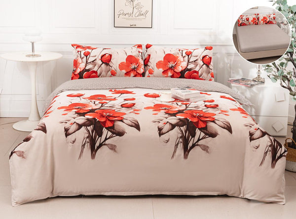 Lenjerii Bumbac cu Elastic 1+1 Gratis Bej Floral LE722