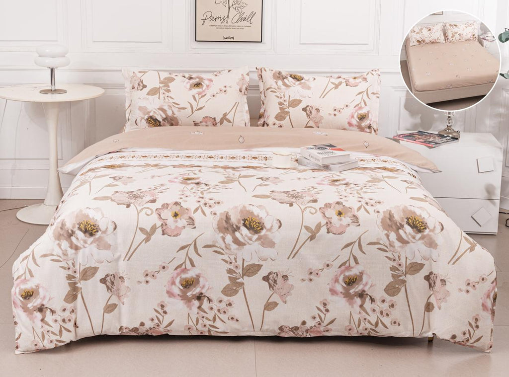 Lenjerii Bumbac cu Elastic 1+1 Gratis Bej Floral LE736