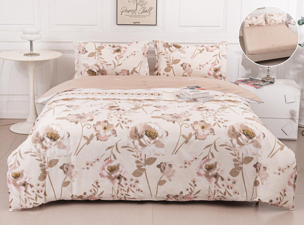 Lenjerii Bumbac cu Elastic 1+1 Gratis Bej Floral LE736