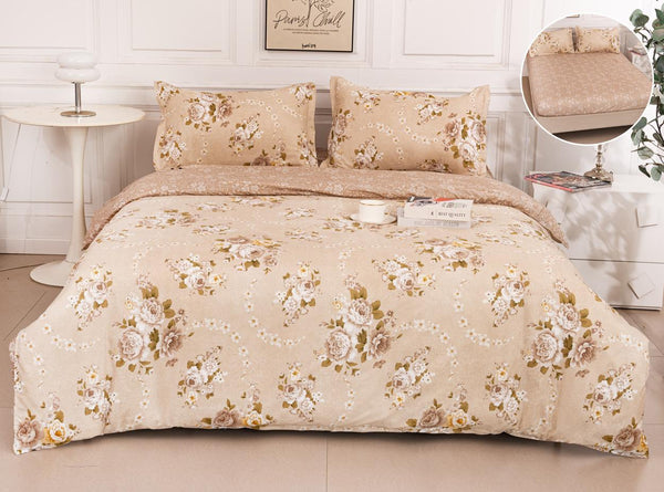 Lenjerii Bumbac cu Elastic 1+1 Gratis Bej Floral LE749