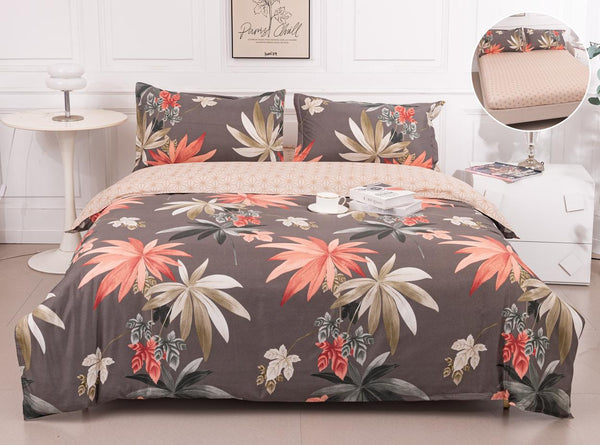 Lenjerii Bumbac cu Elastic 1+1 Gratis Maro Floral LE744