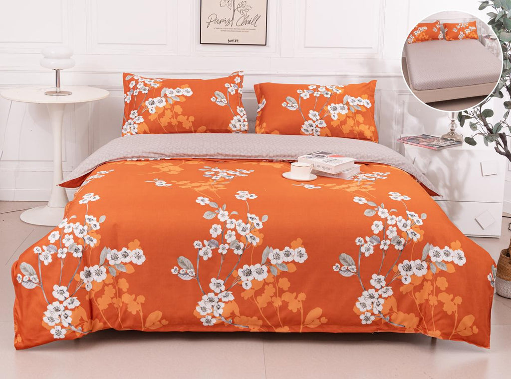 Lenjerii Bumbac cu Elastic 1+1 Gratis Orange Floral LE748